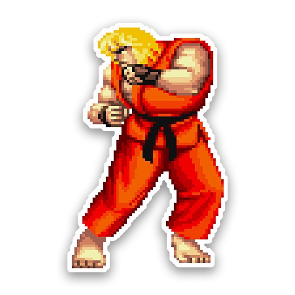 Autocollants: Street Fighter Ken Pixel 16 Bits