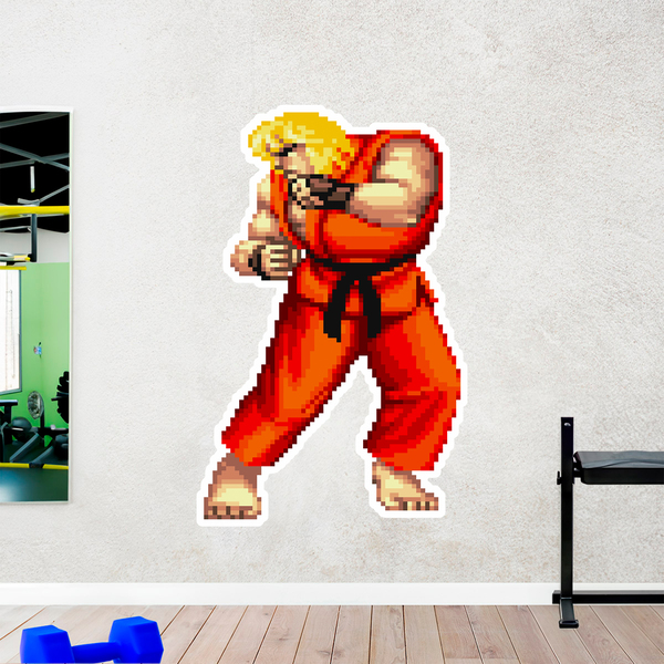 Autocollants: Street Fighter Ken Pixel 16 Bits