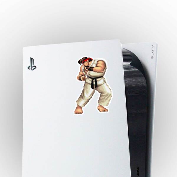 Autocollants: Street Fighter Ryu Pixel 16 Bits