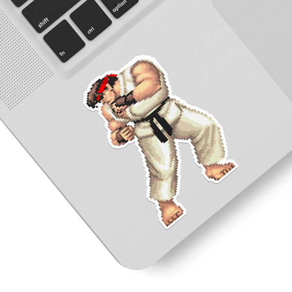 Autocollants: Street Fighter Ryu Pixel 16 Bits