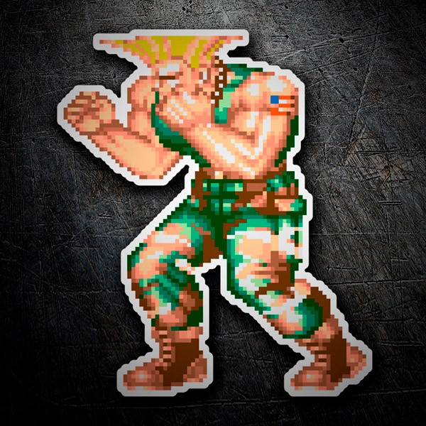 Autocollants: Street Fighter Guile Pixel 16 Bits