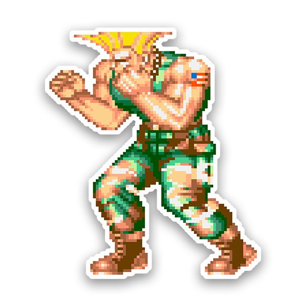 Autocollants: Street Fighter Guile Pixel 16 Bits