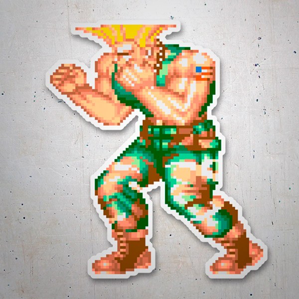 Autocollants: Street Fighter Guile Pixel 16 Bits
