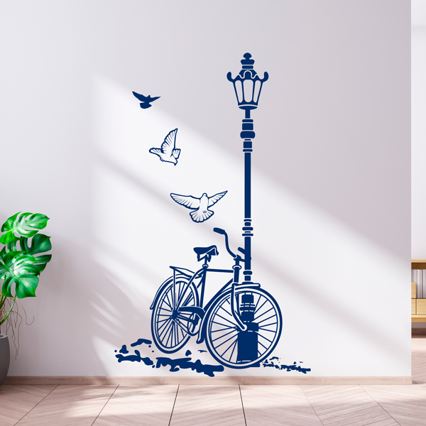 Stickers muraux: Vélos et lampe
