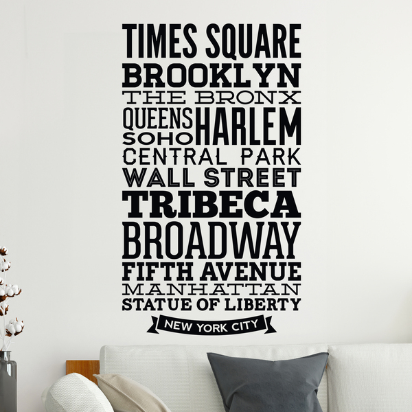 Stickers muraux: Typographiques rues de New York