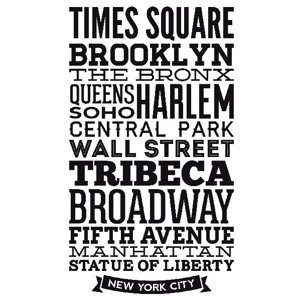 Stickers muraux: Rues typographiques de New York