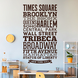 Stickers muraux: Rues typographiques de New York 2