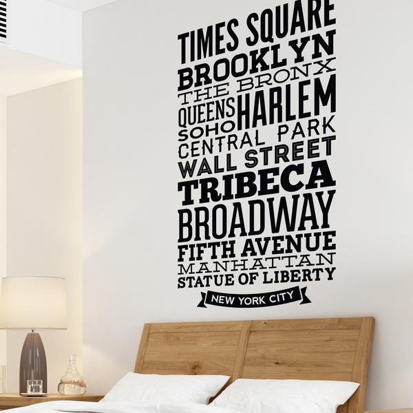 Stickers muraux: Rues typographiques de New York