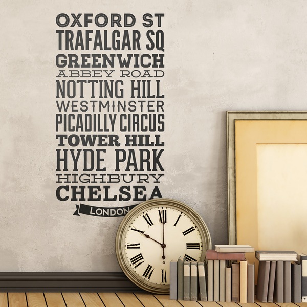 Stickers muraux: Rues typographiques de Londres