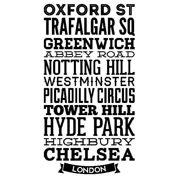 Stickers muraux: Rues typographiques de Londres