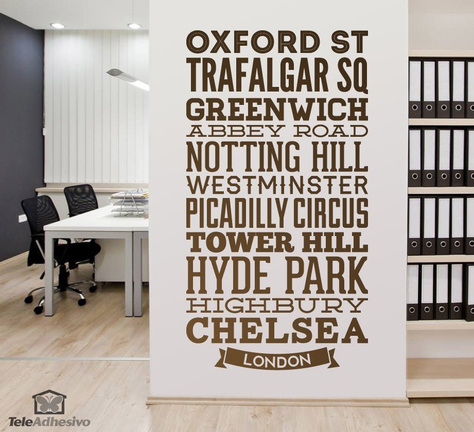 Stickers muraux: Rues typographiques de Londres