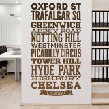 Stickers muraux: Rues typographiques de Londres 2