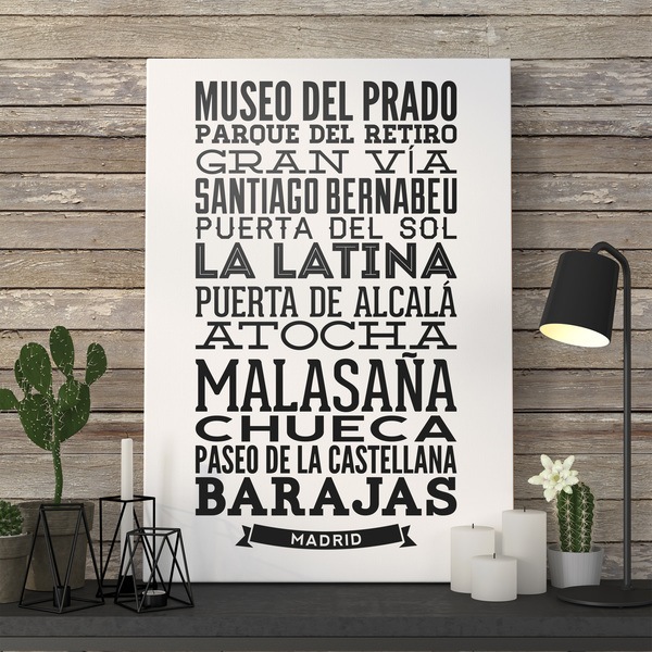 Stickers muraux: Typographique des rues de Madrid