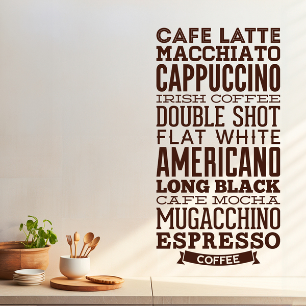 Stickers muraux: Variétés de café