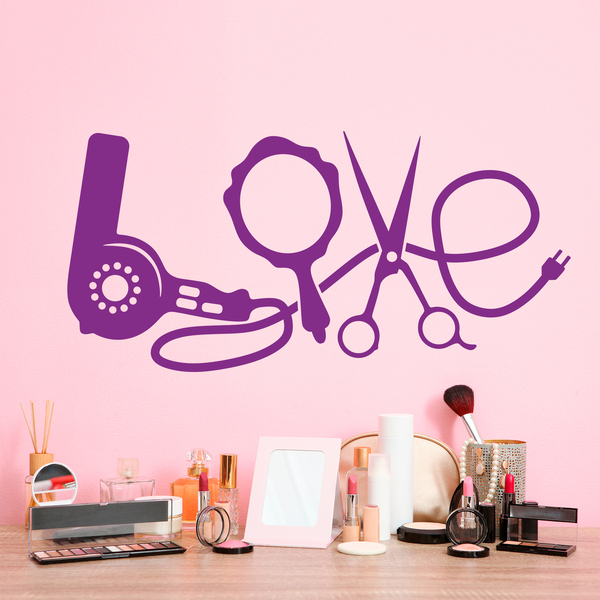 Stickers muraux: articles de Coiffure Love