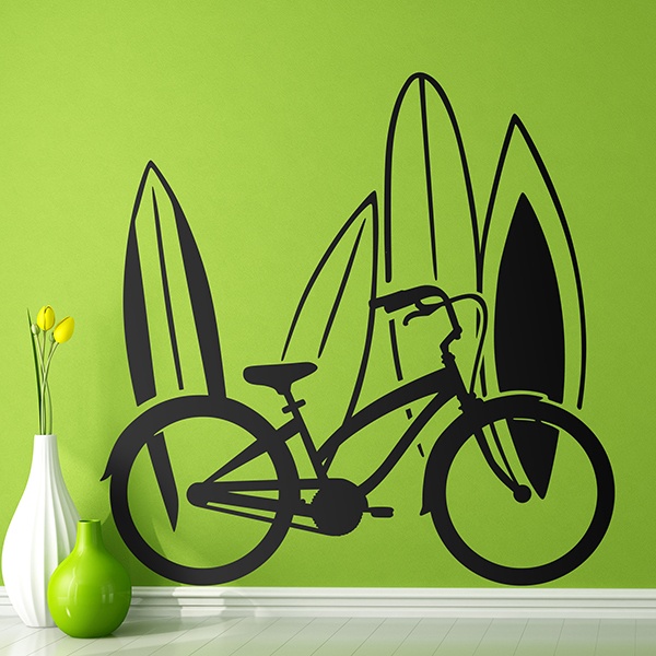 Stickers muraux: Vélo et surf