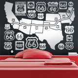 Stickers muraux: Carte et logos Route 66 2