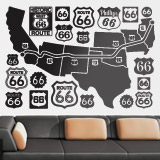 Stickers muraux: Carte et logos Route 66 3
