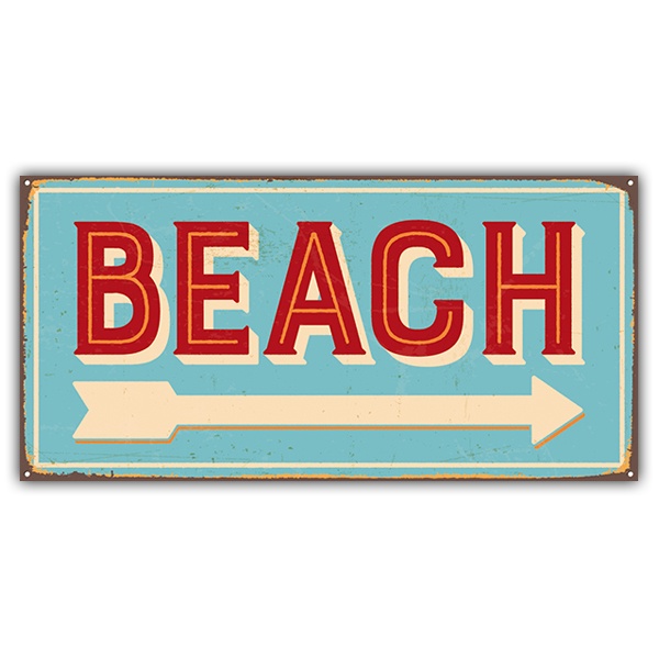 Stickers muraux: Signe retro beach