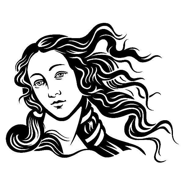 Stickers muraux: Visage de Vénus par Botticelli