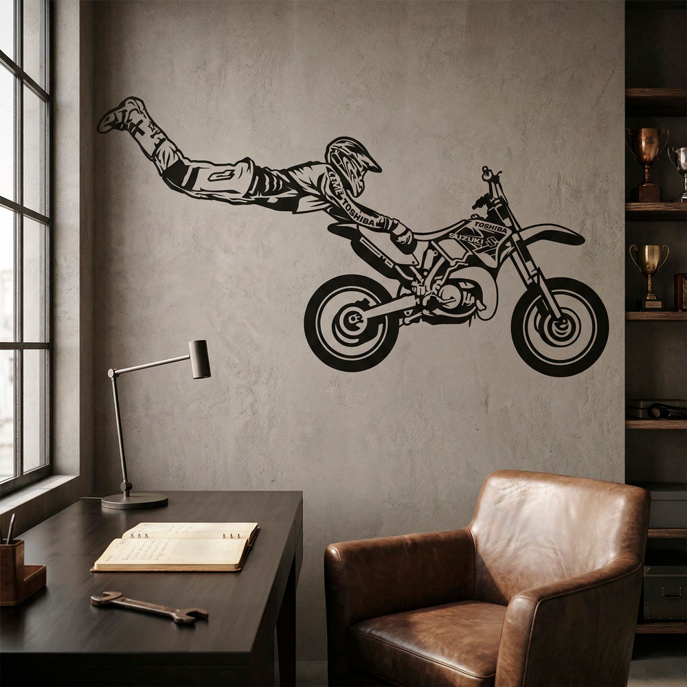 Stickers muraux: Superman saut de motocross