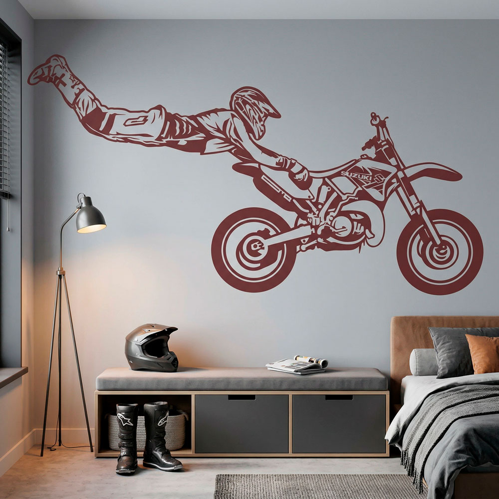 Stickers muraux: Superman saut de motocross