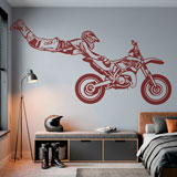 Stickers muraux: Superman saut de motocross 4