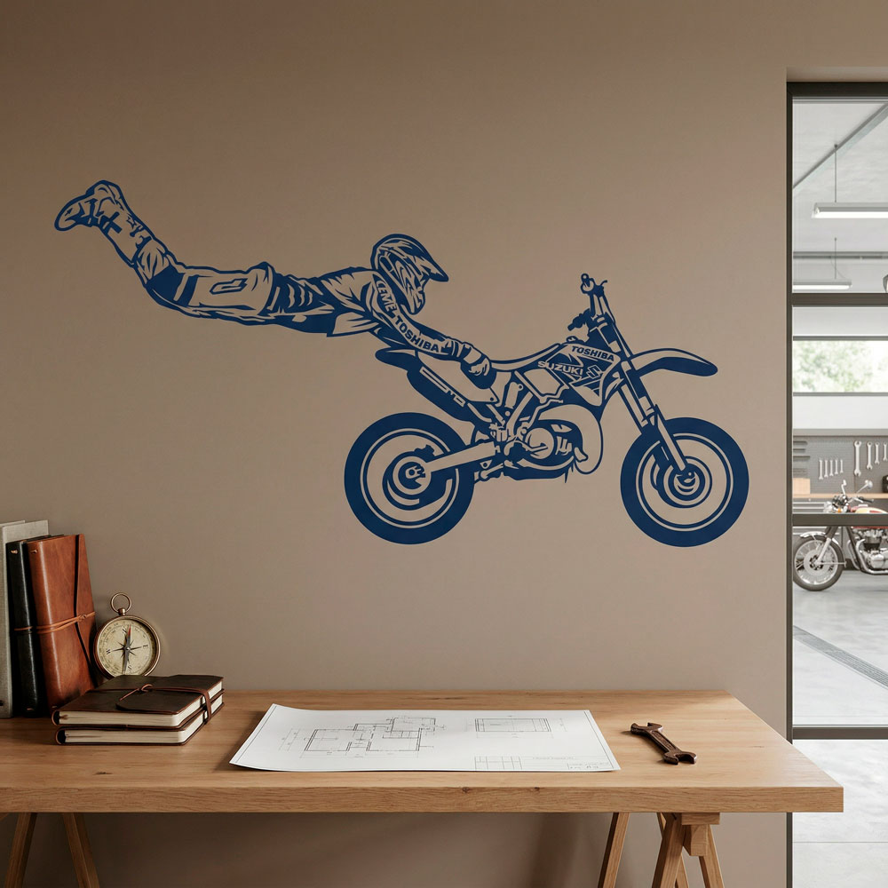 Stickers muraux: Superman saut de motocross