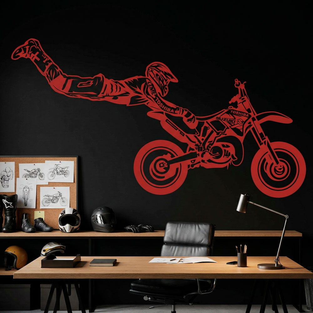 Stickers muraux: Superman saut de motocross