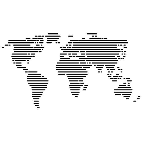 Stickers muraux: Carte monde de lignes