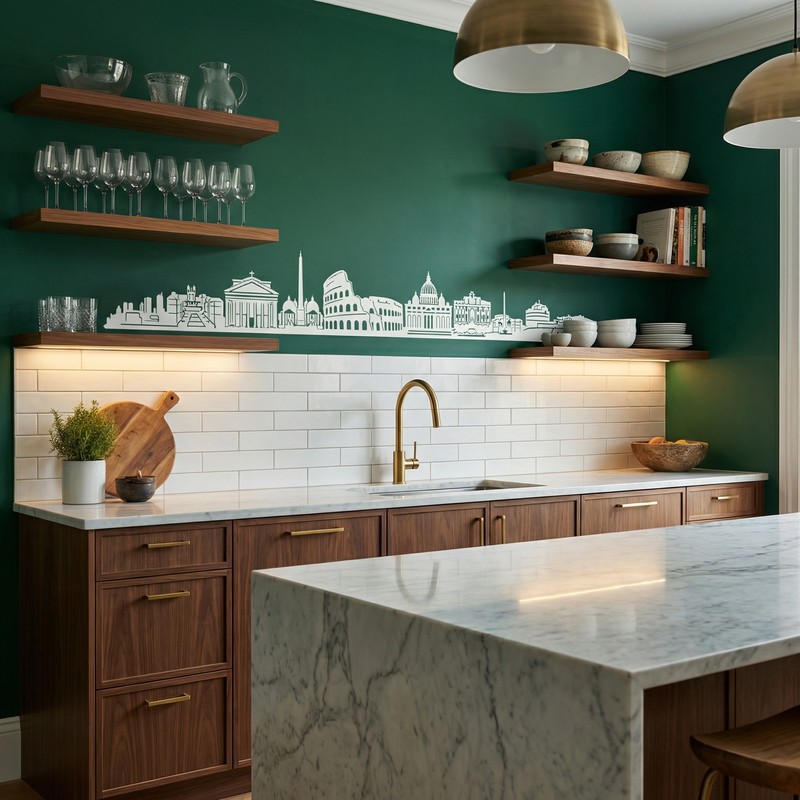 Stickers muraux: Rome Skyline 2018