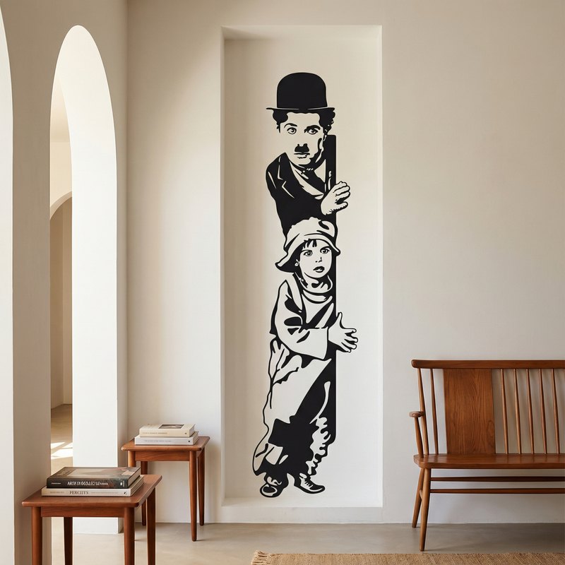 Stickers muraux: Chaplin The Kid