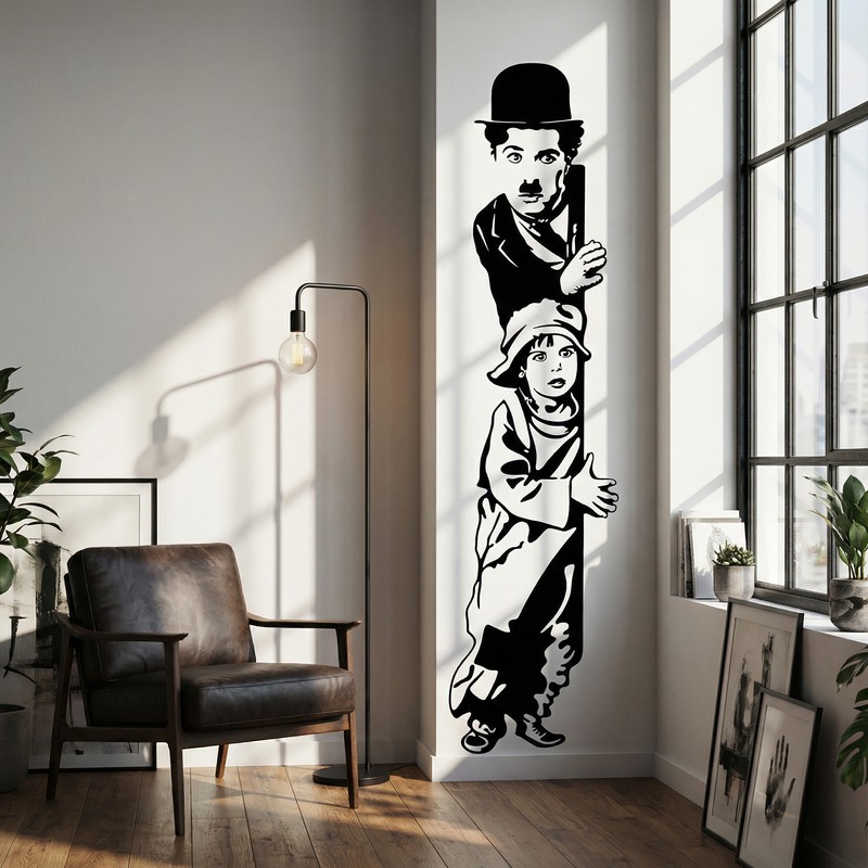 Stickers muraux: Chaplin The Kid