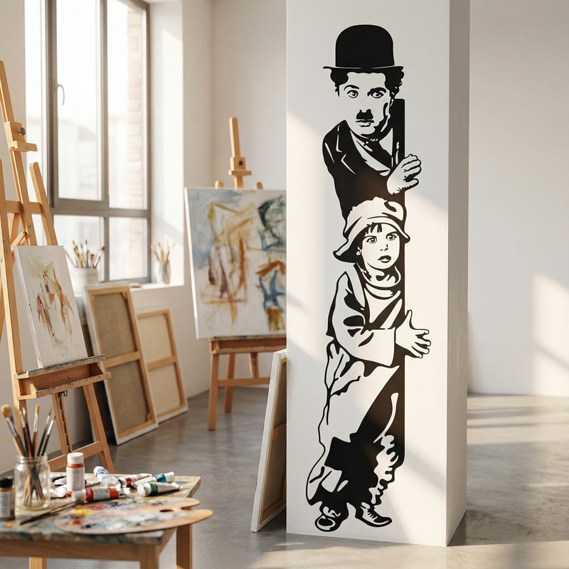 Stickers muraux: Chaplin The Kid