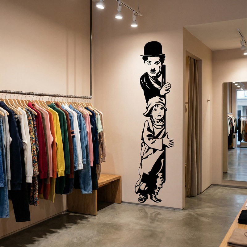 Stickers muraux: Chaplin The Kid