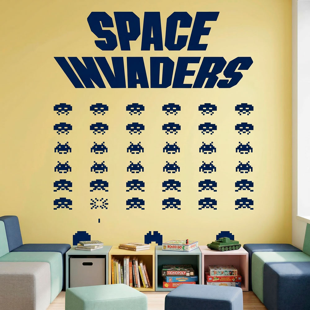 Stickers muraux: Space Invaders Game