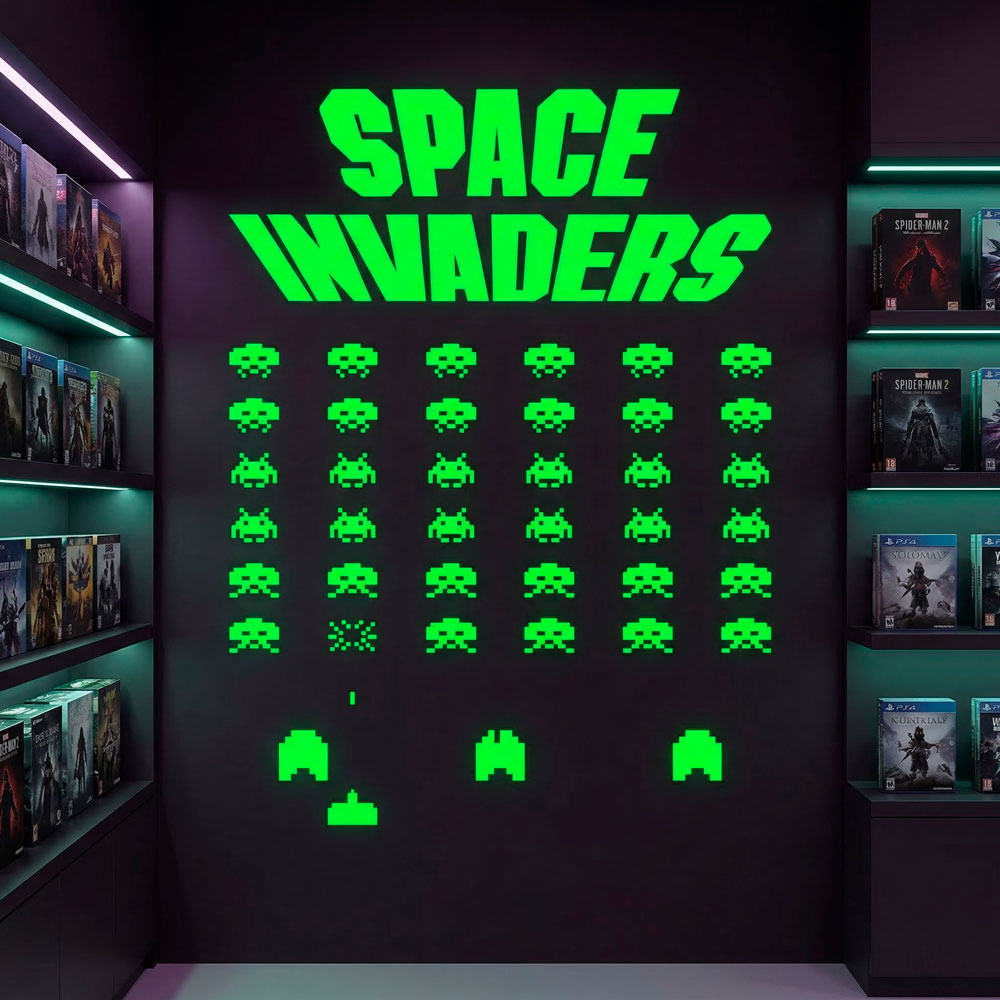Stickers muraux: Space Invaders Game