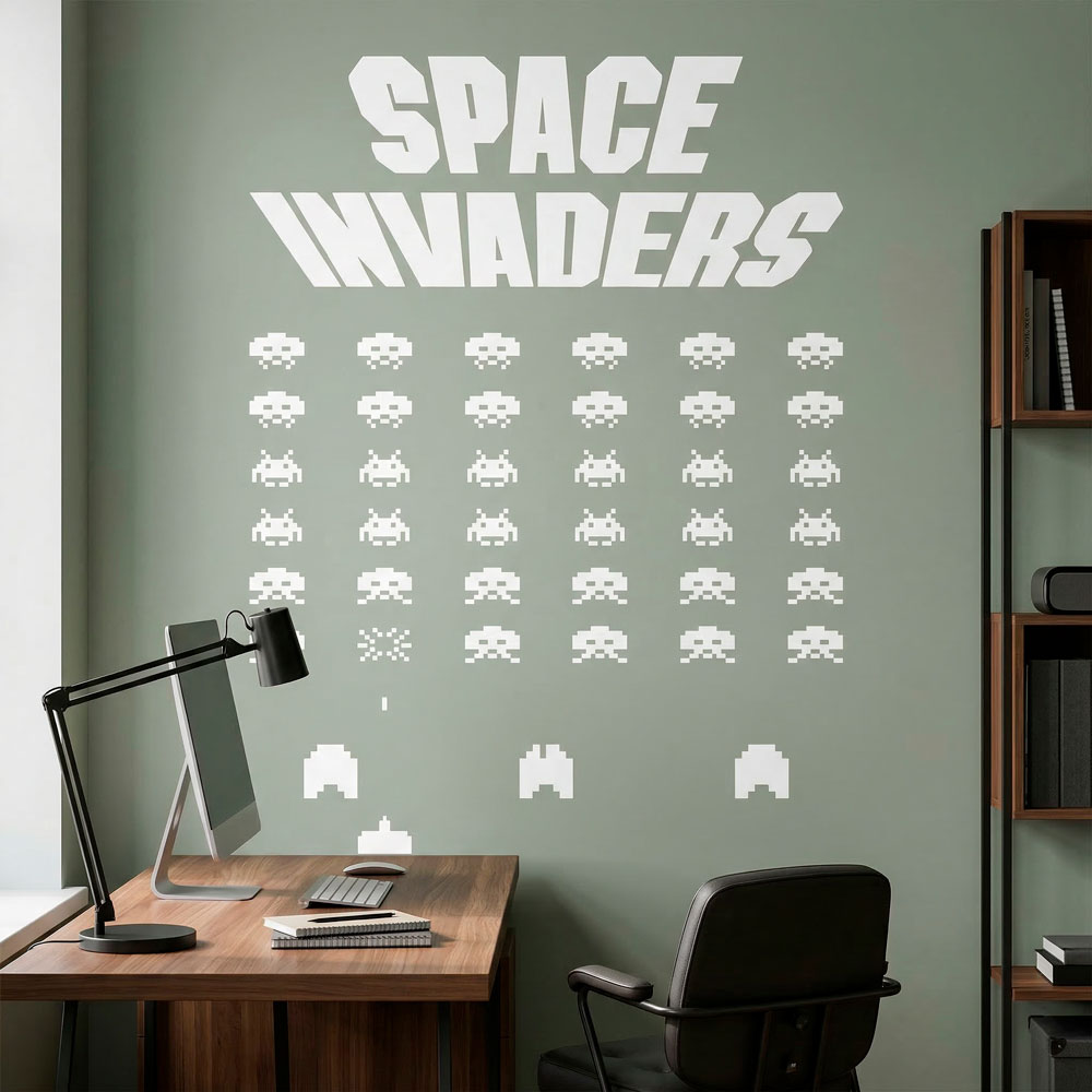 Stickers muraux: Space Invaders Game