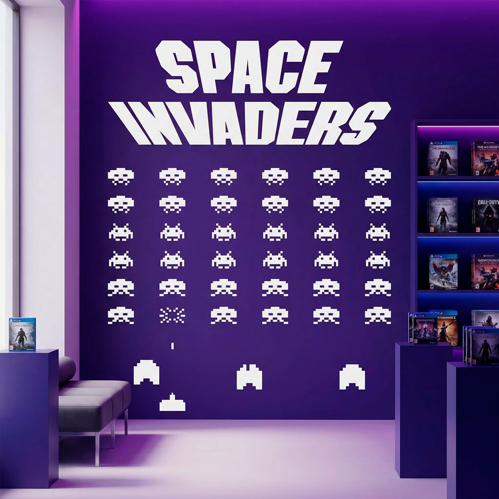 Stickers muraux: Space Invaders Game