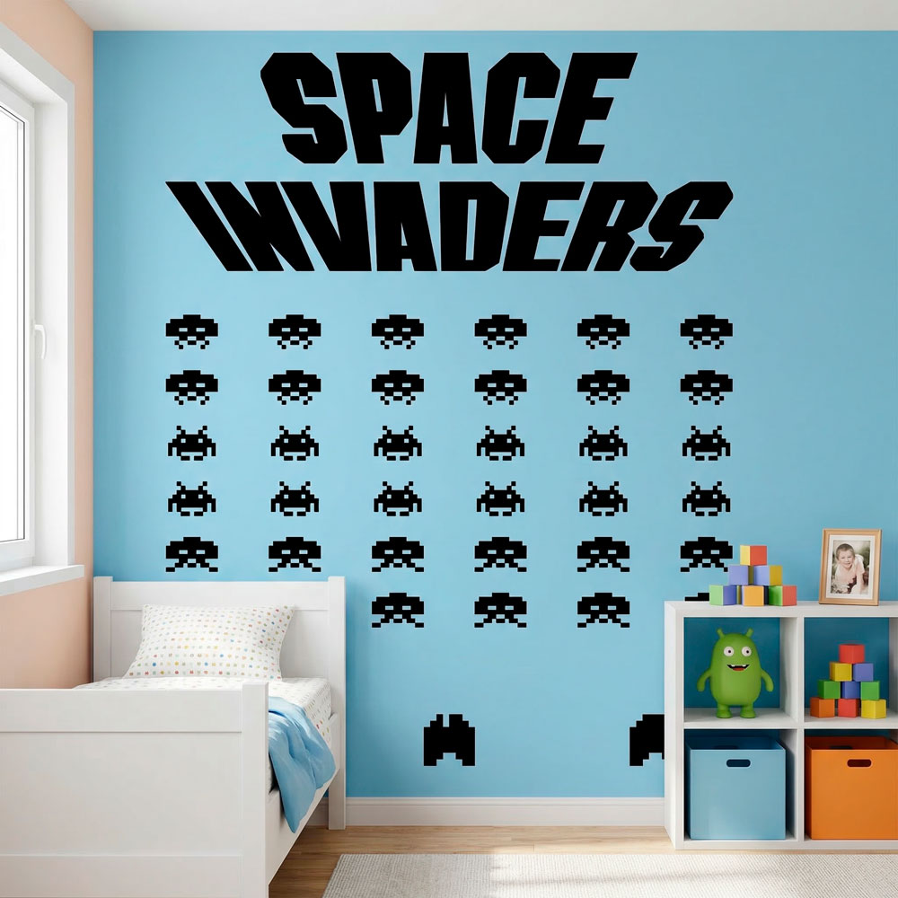 Stickers muraux: Space Invaders Game