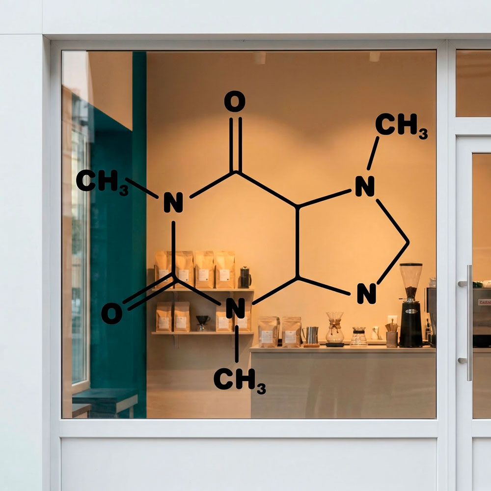 Stickers muraux: Formule de caf&eacute;ine