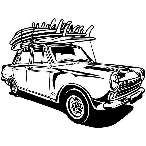 Stickers muraux: Voiture de surf classique