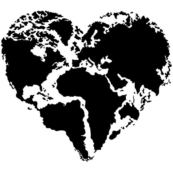 Stickers muraux: Coeur Carte Mundi