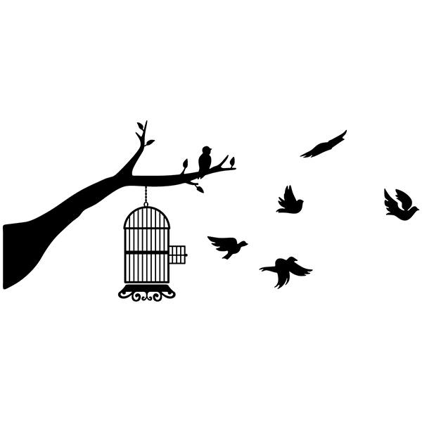 Stickers muraux: Oiseaux hors de la cage