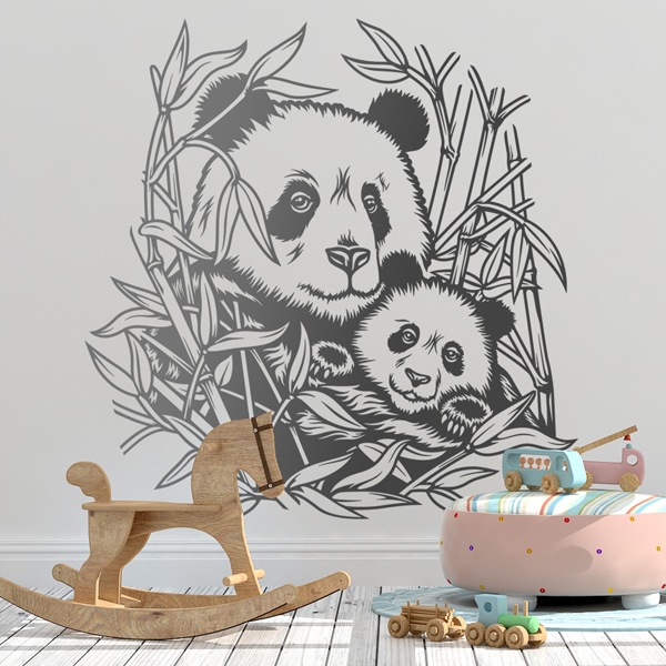 Stickers muraux: Panda Bears en famille