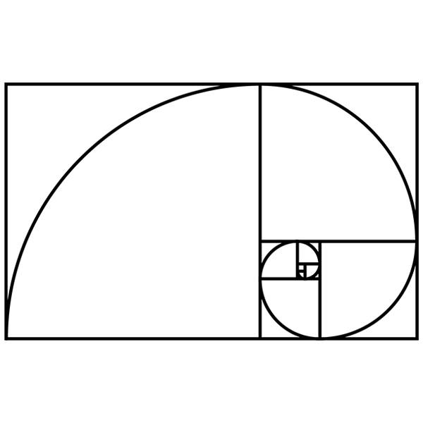 Stickers muraux: Spirale de Fibonacci