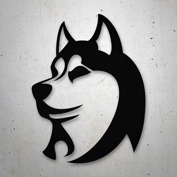 Autocollants: T&ecirc;te de husky stylis&eacute;e