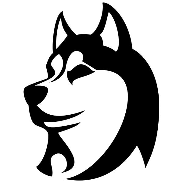 Autocollants: T&ecirc;te de husky stylis&eacute;e