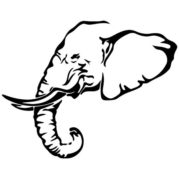 Autocollants: Profil Eléphant