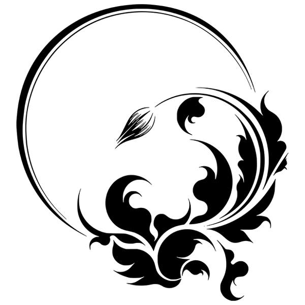 Stickers muraux: Ornement floral circulaire